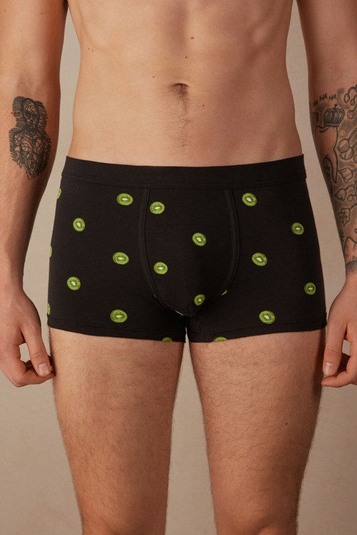 Intimissimi Kiwi Boxers in Natural Fresh Supima® Katoenen Zwart Zwart | 95208RZDS