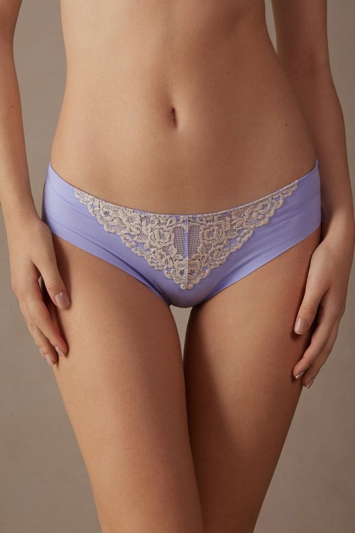 Intimissimi Pretty Flowers Seamless Katoenen Panties Lavendel | 65071THDW